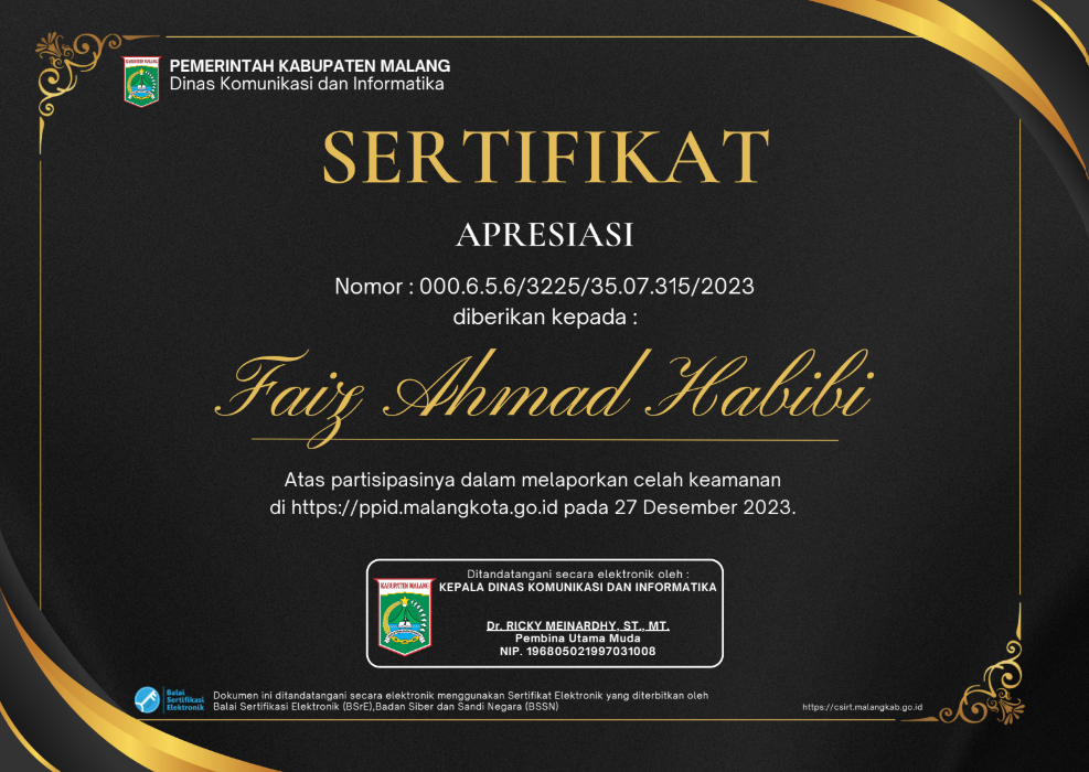 Sertifikat UB