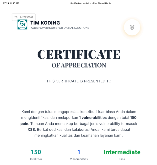 Sertifikat Amikom